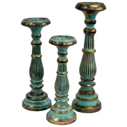 Soporte de vela grande - Turquois Gold - 2