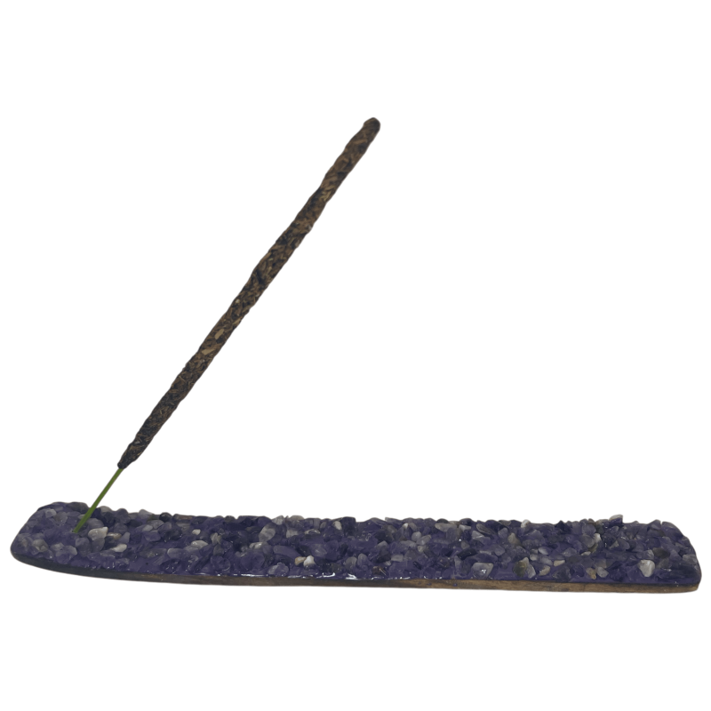 Amethyst Incense Holder Air Element Libra, Aquarius and Gemini - Incense Holder with Amethyst Minerals-INCENSE BURNERS-HOSTENATURA