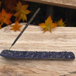 Amethyst Incense Holder Air Element Libra, Aquarius and Gemini - Incense Holder with Amethyst Minerals