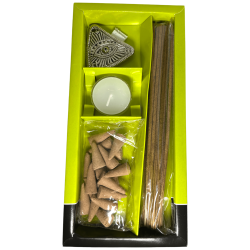 Kit Incienso Paz Lavanda i Vainilla Spirit Eye - Inclou 30 varetes incís, 20 cons, 1 porta incís i 1 vela de te