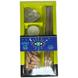 Kit de Incenso de Lavanda e Baunilha Spirit Eye Peace - Inclui 30 incensos, 20 cones, 1 porta-incensos e 1 vela de chá