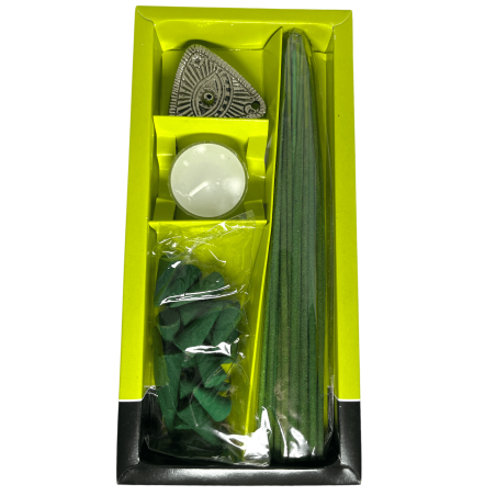 Incense Kit Connection Patchouli and Myrrh Spirit Eye - Includes 30 incense sticks, 20 cones, 1 incense holder and 1 tea candle