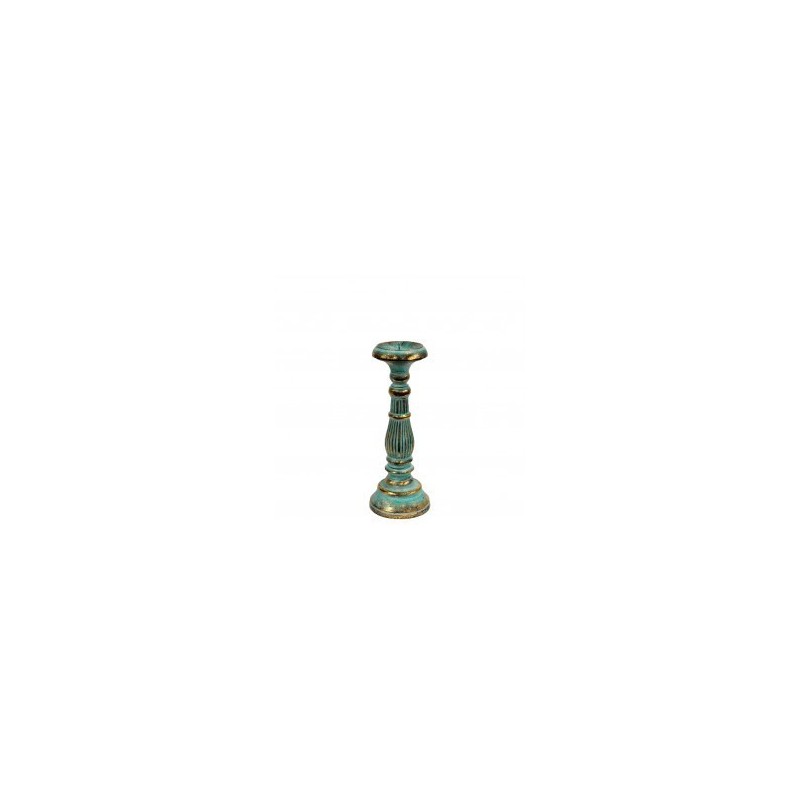 Small Candle Holder - Turquois Gold-VINTAGE CANDLE STAND-HOSTENATURA