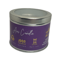 Lavender Candle with Amethyst Elements - 1 Soy Wax Candle Air Libra, Aquarius and Gemini Element