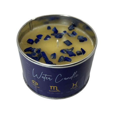 Jasmine Candle with Lapis Lazuli Elements - 1 Soy Wax Candle Water Element Cancer, Scorpio and Pisces