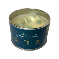 Sandalwood Candle with Amazonite Elements - 1 Soy Wax Candle Earth Element Capricorn, Vigo and Taurus