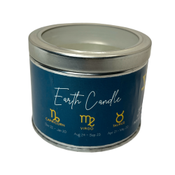 Sandalwood Candle with Amazonite Elements - 1 Soy Wax Candle Earth Element Capricorn, Vigo and Taurus