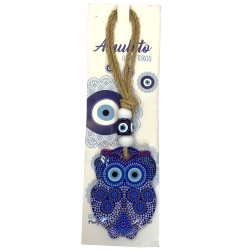 Colgante Amuleto Ojo Turco y Búho - 25x6,7cm - Amuleto Brasileño contra el mal de ojo y las energías negativas