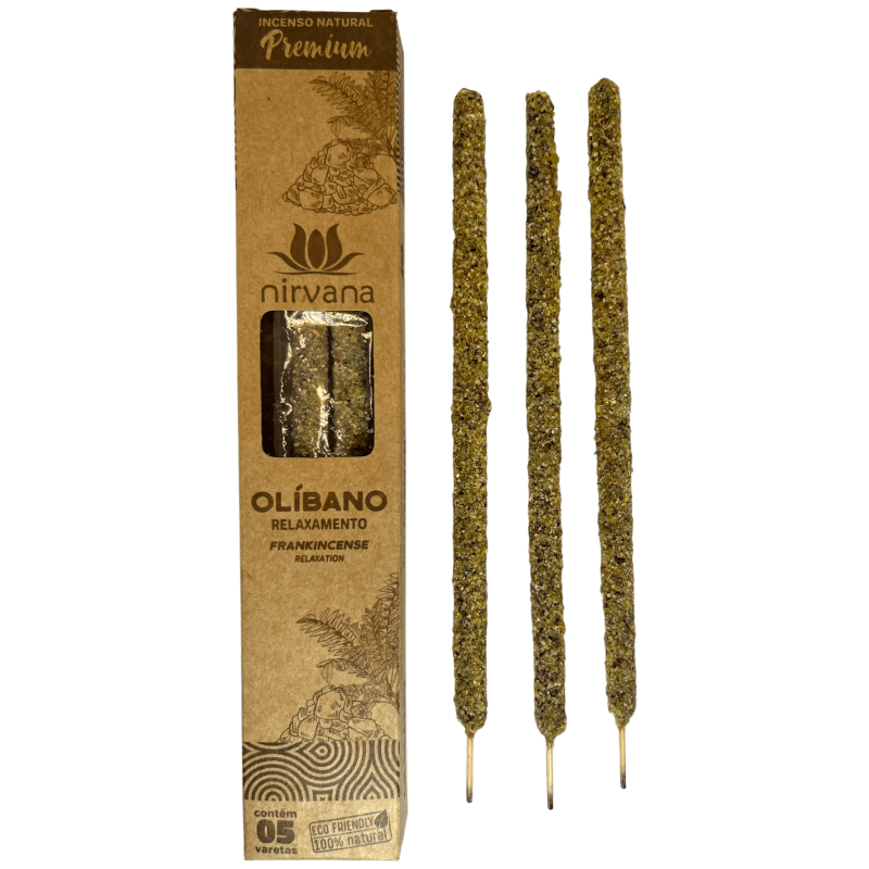 Incenso Premium Nirvana Brasil Relaxamento - 5 palitos grossos feitos à mão-Incenso Linha Premium Nirvana Brasil-HOSTENATURA