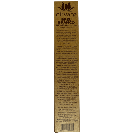 Premium Białe Kadzidło Breu Nirvana Brasil Breu Branco Spiritual Elevation - 5 grubych ręcznie robionych patyczków