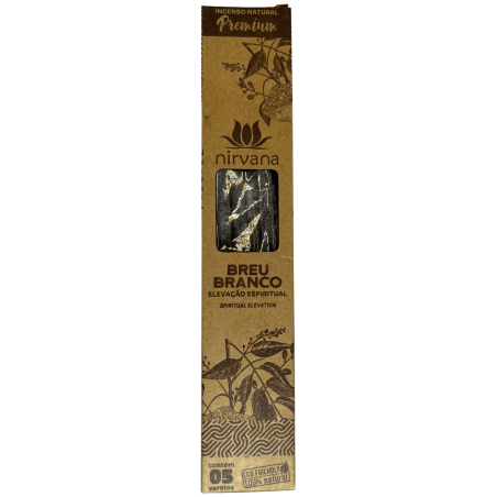 Incienso Breu Blanco Premium Nirvana Brasil Breu Branco Elevación Espiritual - 5 varillas gruesas artesanales