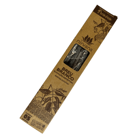 Incienso Breu Blanco Premium Nirvana Brasil Breu Branco Elevación Espiritual - 5 varillas gruesas artesanales