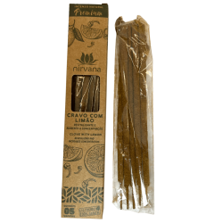 Premium Nirvana Brazil Clove Incense with Lemon Revitalizing and Concentration Boost - 5 thick handmade sticks