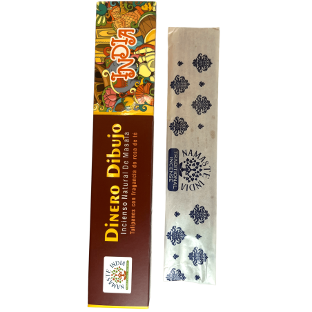 Incienso Atrae Dinero Namaste India Tulipanes amb Rosa de Té - Natural Masala Incense - 1 Cajetilla de 15gr.