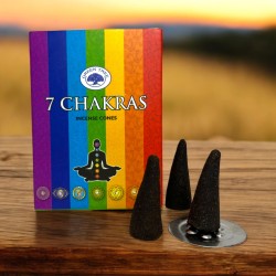 Rökelsekottar 7 Chakras Grönt Träd - Låda med 10 rökelsekottar