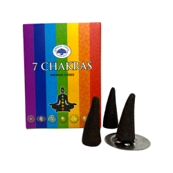 Cones de Incenso 7 Chakras Árvore Verde - Caixa de 10 cones de incenso