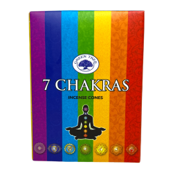 Cones de Incenso 7 Chakras Árvore Verde - Caixa de 10 cones de incenso