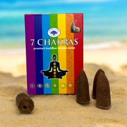 Cons Reflux Incienso 7 Chakras Green Tree Blackflow - Caixeta de 12 cons d'incís de flux invers