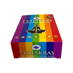 Conos Reflujo Incienso 7 Chakras Green Tree Blackflow - Cajita de 12 conos de incienso de flujo inverso