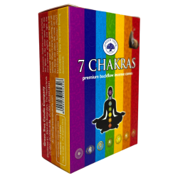 Conos Reflujo Incienso 7 Chakras Green Tree Blackflow - Cajita de 12 conos de incienso de flujo inverso