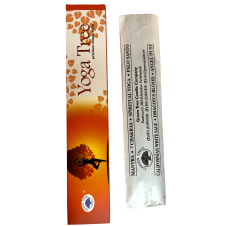 Incenso de Yoga Árvore Verde - Palitos de Masala Premium - 1 pacote de 15gr.