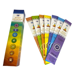 Green Tree 7 Chakras Seven Chakra Incense - Pack of 35 Incense Sticks (7 Pack of 5 Sticks)