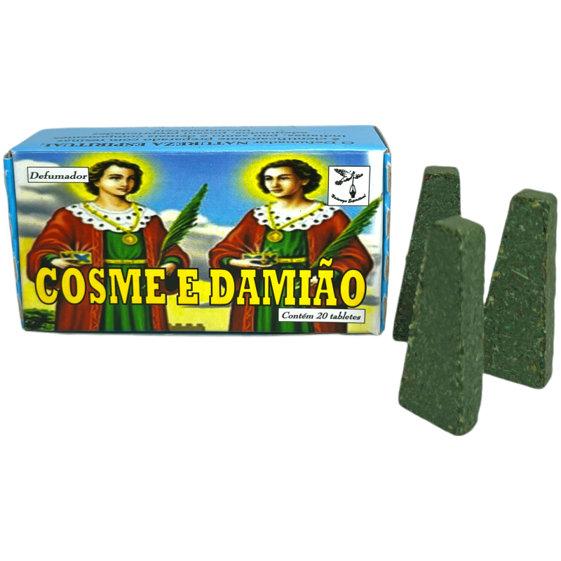 Cosme en Damian Spiritual Smoker Cosme e Damiao Spiritual Nature - Gemaakt in Brazilië - 20 tabletten-Spirituele Defumers Brazilië Spirituele Natuur-HOSTENATURA