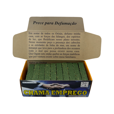Fumătorul spiritual atrage munca Natura spirituală Chama Emprego - Fabricat în Brazilia - 20 tablete