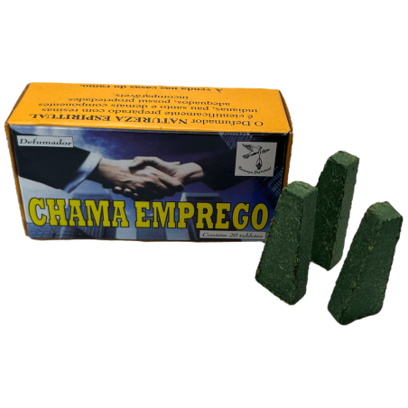 Defumador Espiritual Atrae Trabajo Naturaleza Espiritual Chama Emprego - Hecho en Brasil - 20 tabletas