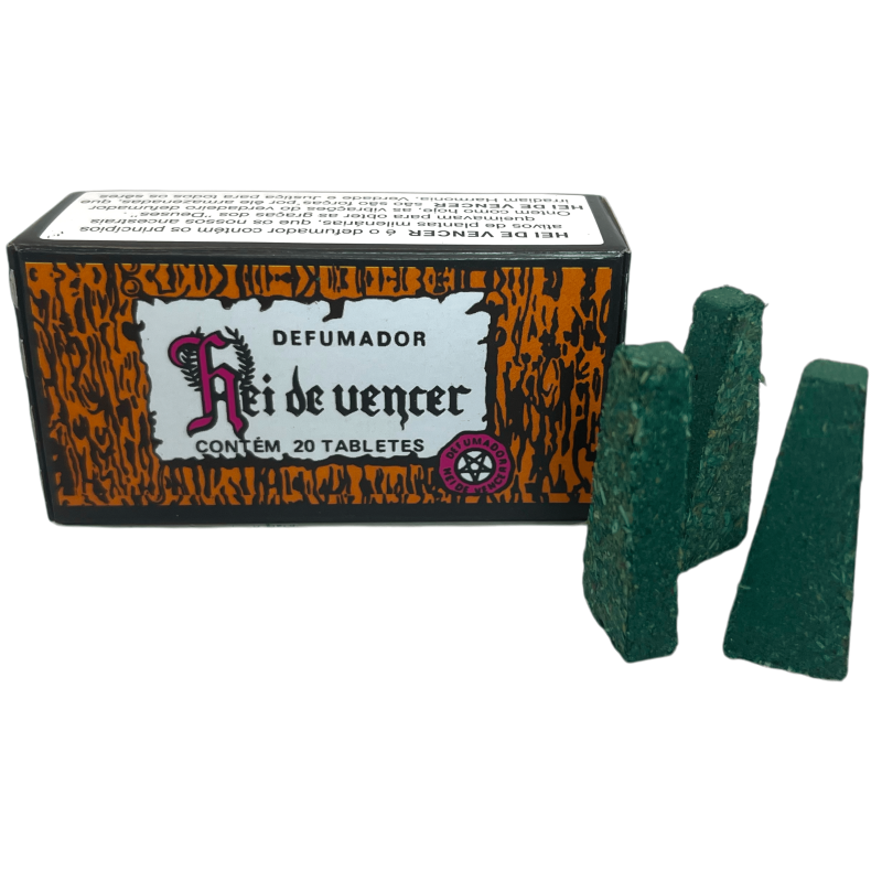 Fumoir Spirituel Je vais gagner Nature Spirituelle Hei de vencer - Fabriqué au Brésil - 20 comprimés-Désodorisants Spirituels Brésil Nature Spirituelle-HOSTENATURA