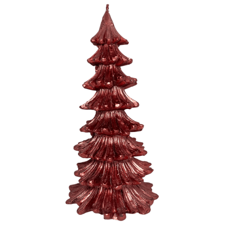 Rote Kerze in Form eines Weihnachtsbaums 200gr. 18x9x9cm