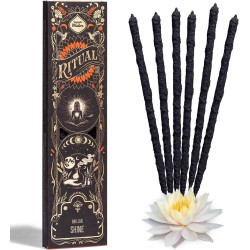 Glow Ritual Incense Shine Holy Mother Lotus Flower White - 6 أعواد سميكة لمدة 1 ساعة تقريبا