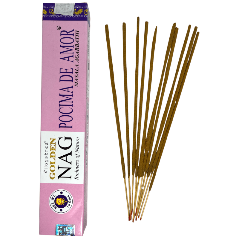 Love Potion Incense GOLDEN NAG Love Potion Vijayshree Fragrance - 1 Pack of 15gr.-GOLDEN INCENSE-HOSTENATURA