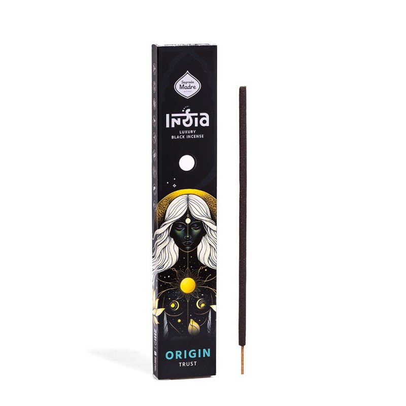 Incense India Black Origin Holy Mother Origin Trust - 8 thick sticks-Black India Incense Sacred Mother-HOSTENATURA