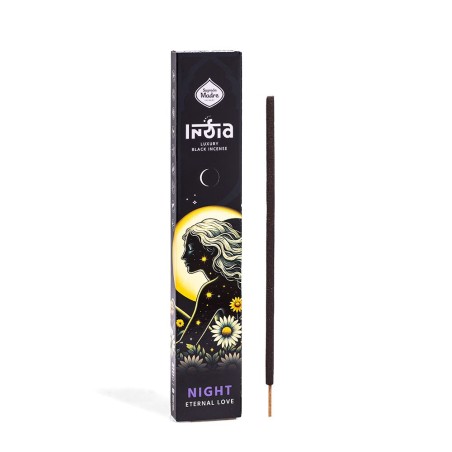 Incienso India Black Night Sagrada Madre Noche Amor Eterno  - 8 varillas gruesas