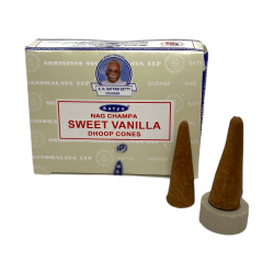 Sweet Vanilla Cones Satya Sweet Vanilla - Box of 12 incense cones