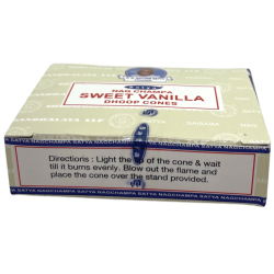 Zoete Vanille Kegels Satya Sweet Vanilla - Doosje met 12 wierookkegels