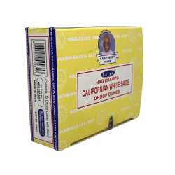 Cônes de Sauge Blanche de Californie Satya Sauge Blanche de Californie - Boîte de 12 cônes d’encens