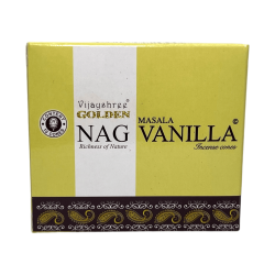 Vijayshree Golden Nag Vanilla Cones - Boîte de 10 cônes d’encens