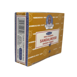 Conos Sándalo Satya Sandalwood Dhoop Cones - Cajita de 12 conos de incienso