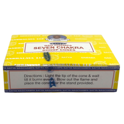 Seven Chakra Cones Satya Seven Chakra Dhoop Cones - Box of 12 incense cones