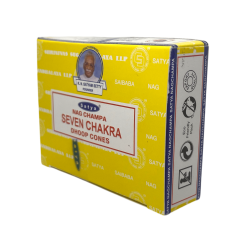 Seven Chakra Cones Satya Seven Chakra Dhoop Cones - Box of 12 incense cones