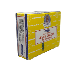 Seven Chakra Cones Satya Seven Chakra Dhoop Cones - Box of 12 incense cones