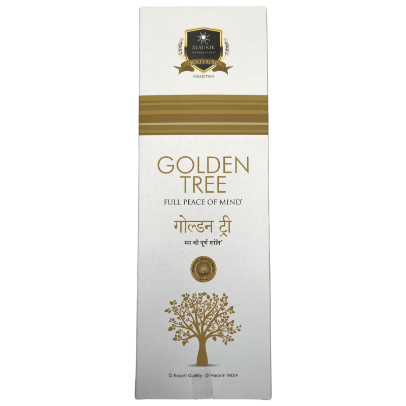 Alaukik Golden Tree Incense - Large Pack 90gr - 55-65 sticks - Made in India-ALAUKIK INCENSE-HOSTENATURA