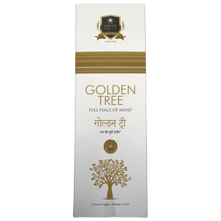 Incenso Alaukik Golden Tree - Pacote Grande 90gr - 55-65 palitos - Feito na Índia