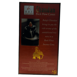 BALAJI Chandan Cornets d’encens à reflux Bois de santal Masala - Boîte de 10 cônes