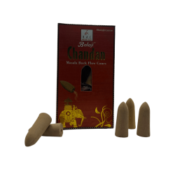 BALAJI Chandan Sandalwood Masala Reflux Incense Cones - Box of 10 cones