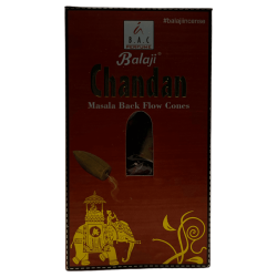 BALAJI Chandan Cornets d’encens à reflux Bois de santal Masala - Boîte de 10 cônes