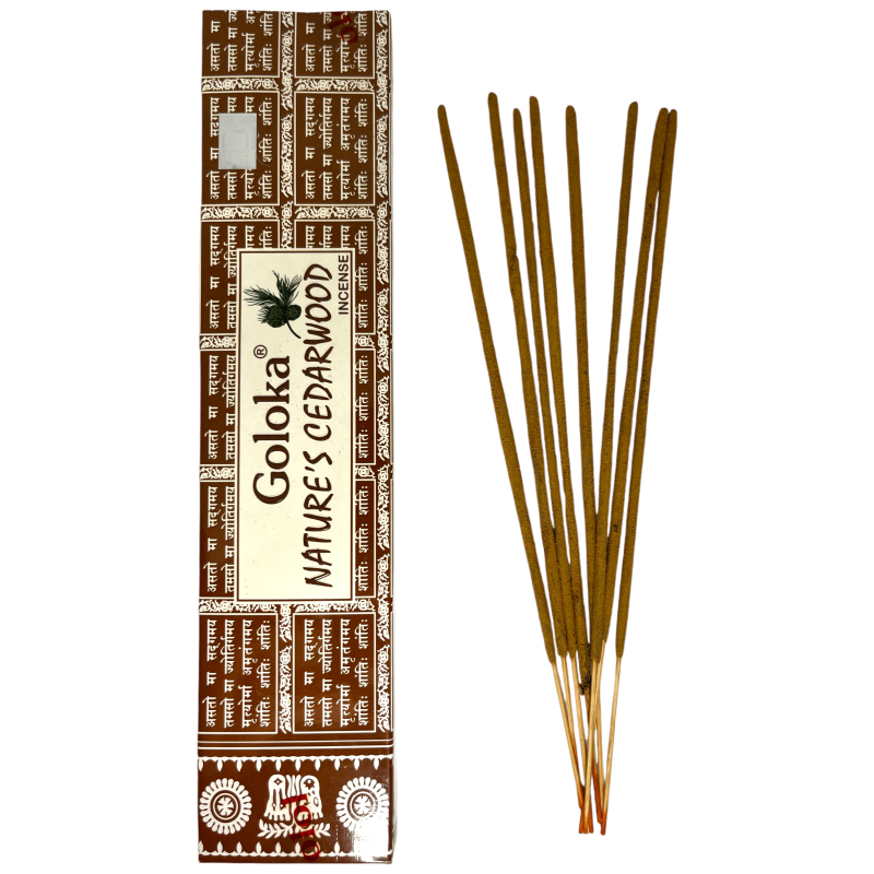 Natural Cedar Incense GOLOKA Nature's Cedarwood - 1 pack of 15gr.-GOLOKA INCENSES-HOSTENATURA