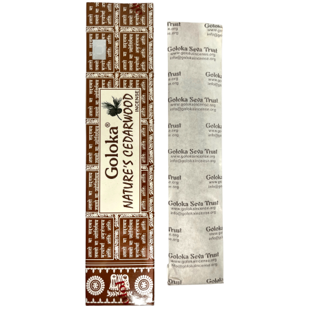 Incienso Cedro Natural GOLOKA Nature's Cedarwood - 1 cajetilla de 15gr.